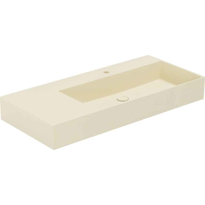 Lavabo Elegance SQ 102 L tvättställ, 102x40 cm, matt beige