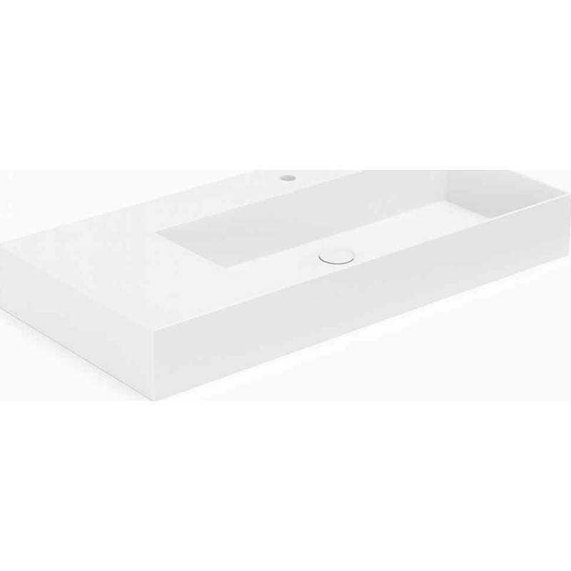 Lavabo Elegance SQ 102 L tvättställ, 102x40 cm, vit