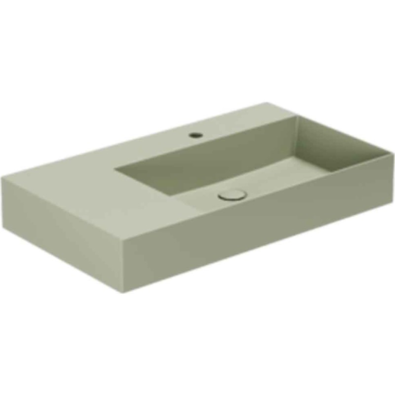 Lavabo Elegance SQ 81 R håndvask, 81x46 cm, mat grøn