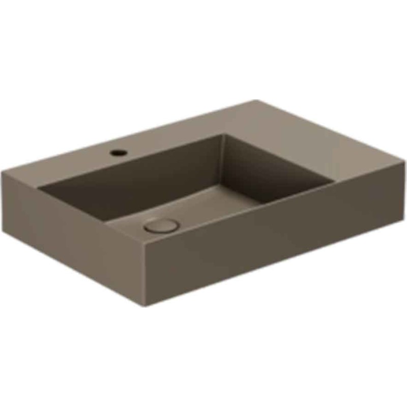 Lavabo Elegance SQ 65 R håndvask, 65x45 cm, højre, mat brun