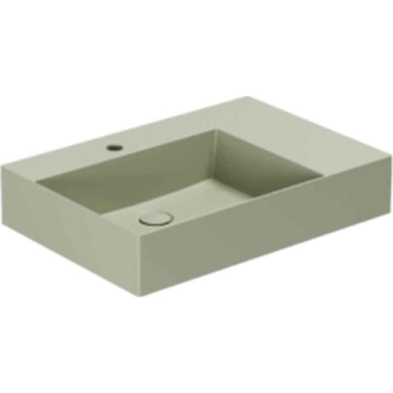 Lavabo Elegance SQ 65 R håndvask, 65x45 cm, højre, mat grøn