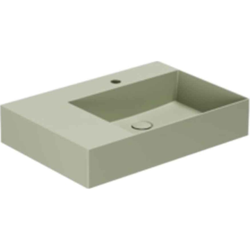 Lavabo Elegance SQ 65 L håndvask, 65x45 cm, venstre, mat grøn