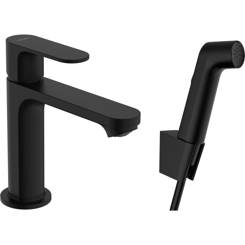 Hansgrohe Rebris S 110 tvättställsblandare, matt svart
