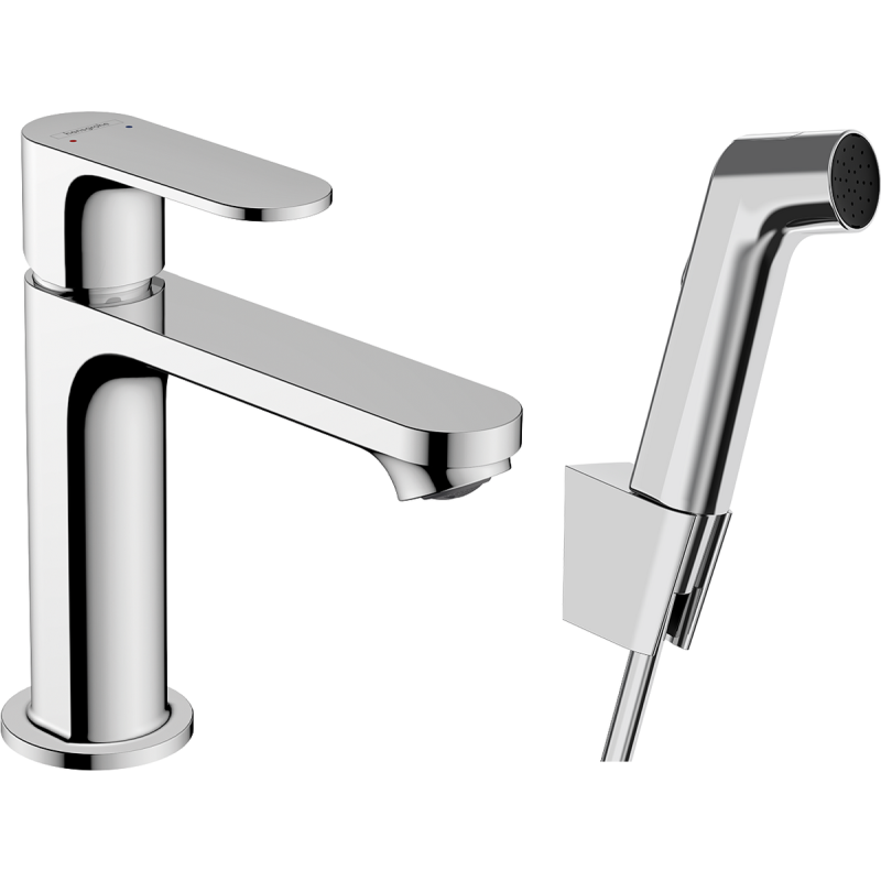 Hansgrohe rebris s 1-grebs håndvaskarmatur 110 med bidettehåndbruser og bruserslange 160 cm, u/bv, krom