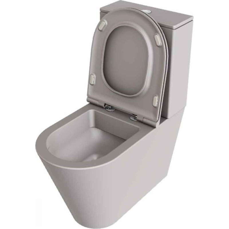 Lavabo Forma toilet, back-to-wall, uden skyllekant, mat grå