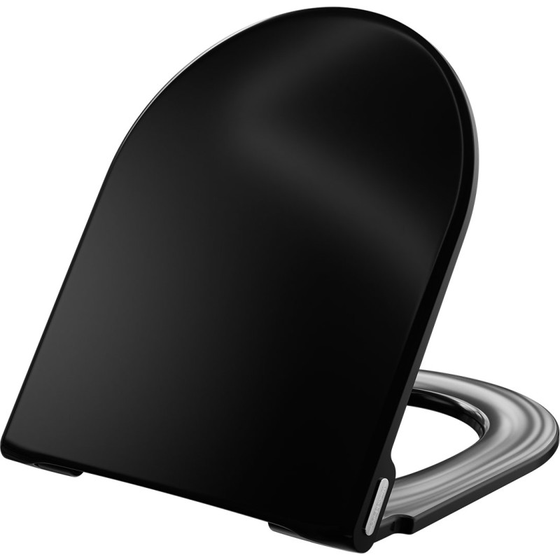 Pressalit Style D2 toalettsits, soft close, snabbf&auml;ste, svart