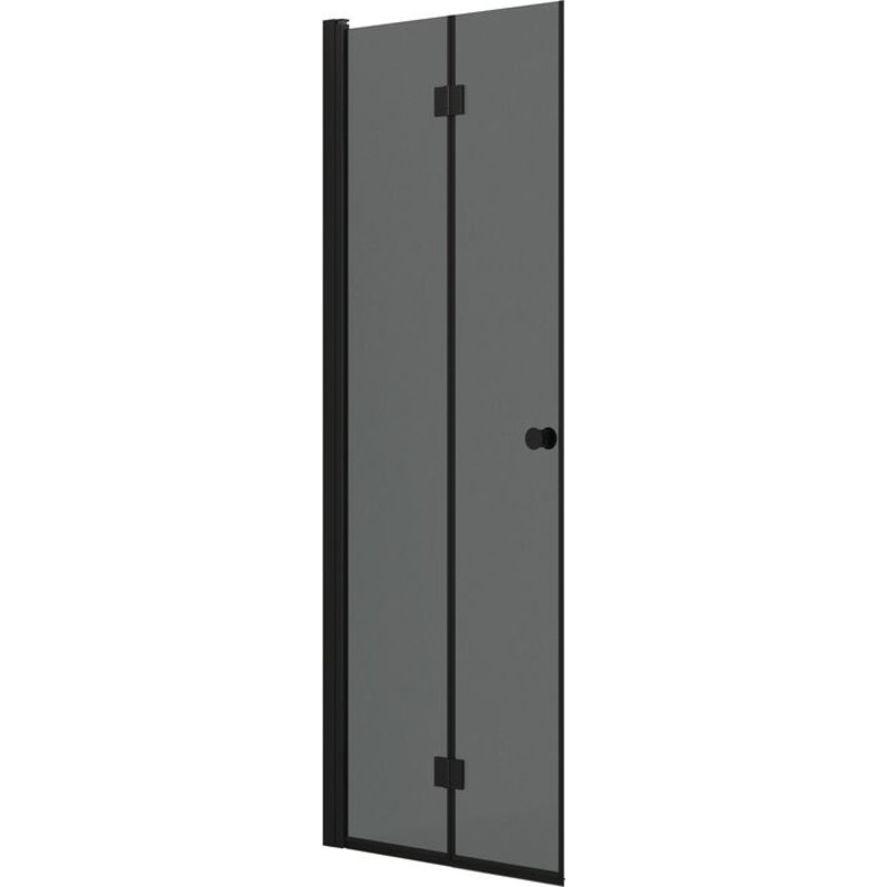 Dansani Match brusedør, model B, 77 cm, tonet glas, sort profil