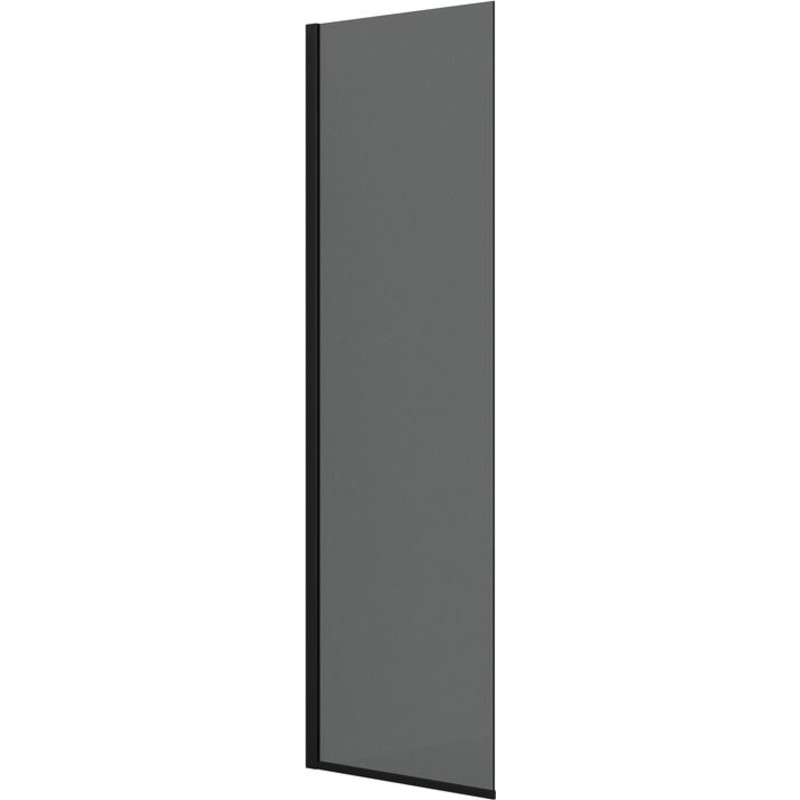 Dansani Match brusevæg, model D, 67 cm, tonet glas, sort profil