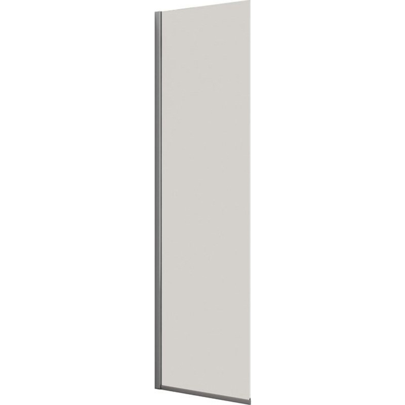 Dansani Match brusevæg, model D, 47 cm, klart glas, krom profil
