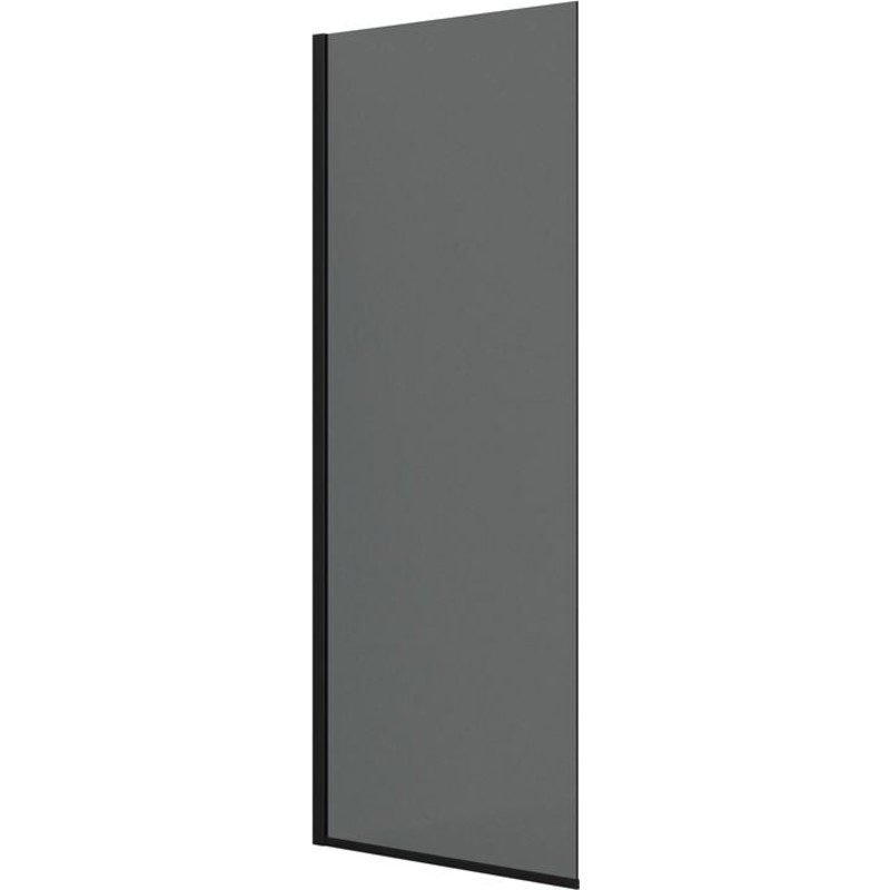 Dansani Match brusevæg, model D, 87 cm, tonet glas, sort profil