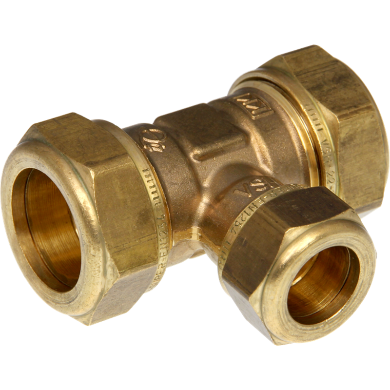 VSH super D1421 T- koppling, 22 x 12 x 22 mm, mässing