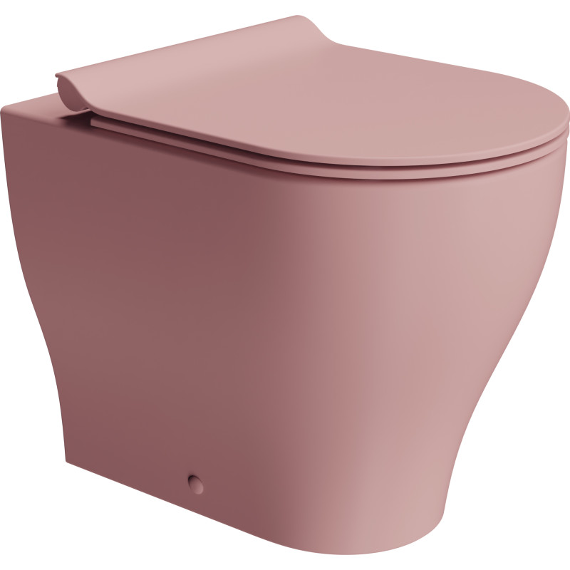 GSI Tono toilet, back-to-wall, uden skyllekant, lyserød