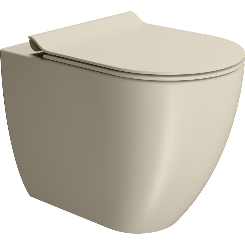 GSI Pura toilet, back-to-wall, uden skyllekant, beige