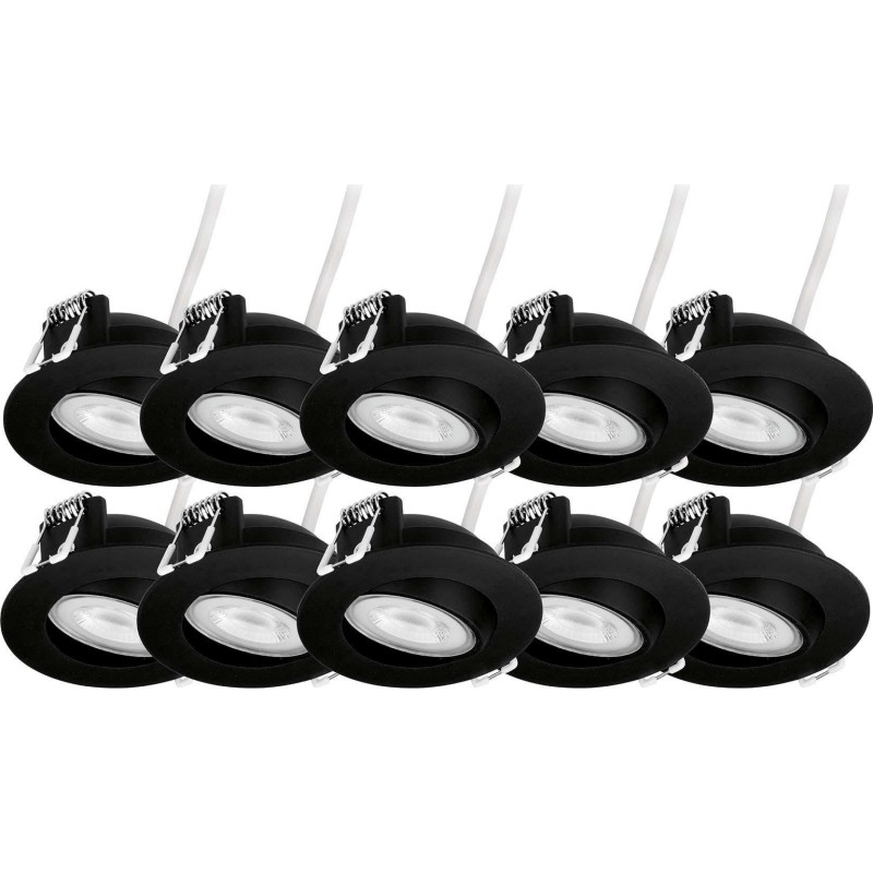 4lite Vinovia indbygningsspots, 10-pak, sort