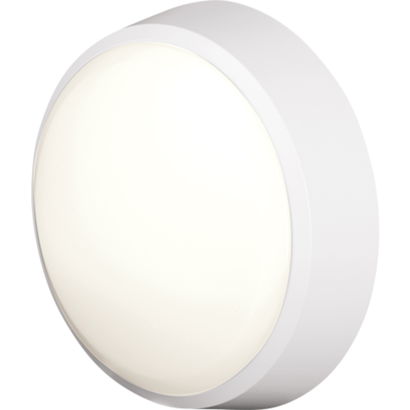 4lite Pylus Round utomhus vägglampa, vit