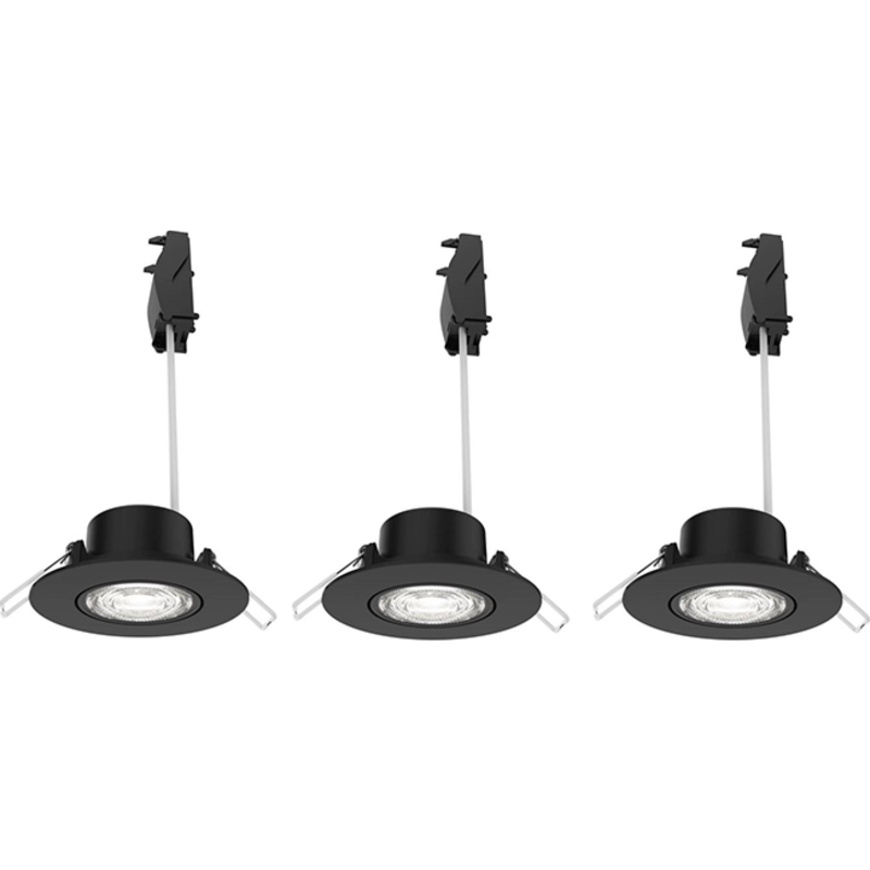 Philips Cilantro indbygningsspot, StepDim, 2700K, 500lm, sort (mat) - 3 pak