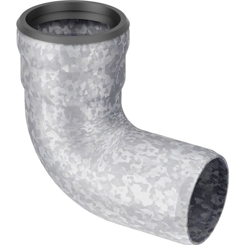 Aco GM-X afløbsbøjning, 45°, Ø200 mm, galvaniseret stål