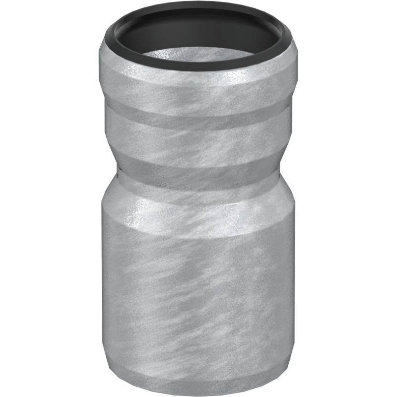 Aco GM-X overgangstykke fra GM-X til plastrør, Ø40x50 mm, galvaniseret stål