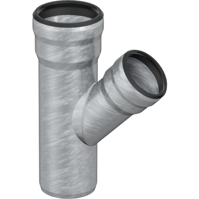 Aco GM-X grenrør, 87°, Ø125x70 mm, galvaniseret stål