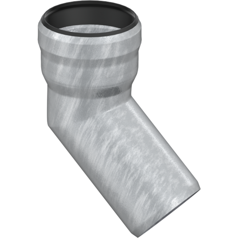 Aco GM-X afløbsbøjning, 45°, Ø150 mm, galvaniseret stål