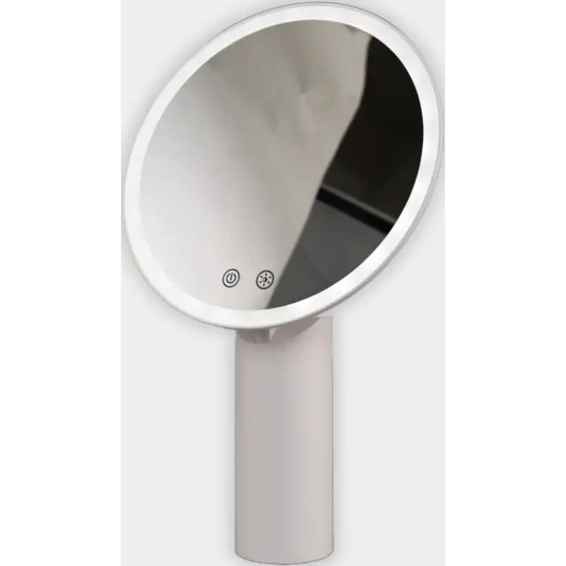 Loevschall Bridget sminkspegel med belysning, dimbar, Ø22,5 cm, vit
