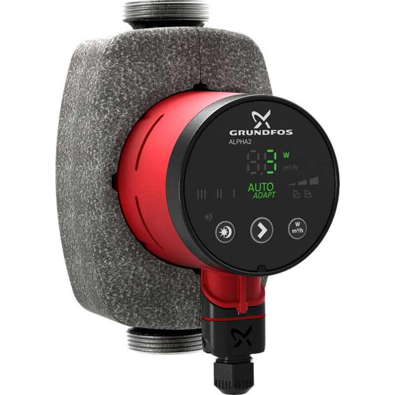 Grundfos Alpha2 25-40 N 180, 1x230V, 1 1/2" tilslutning, rustfrit stl