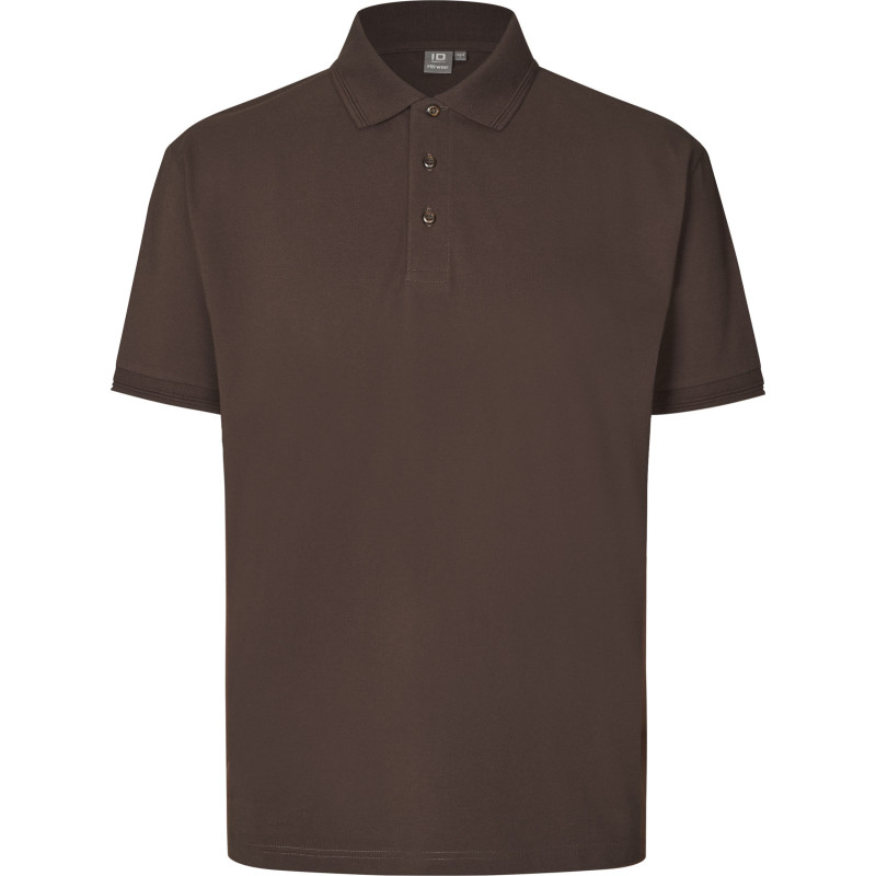 ID Pro Wear poloshirt uden lomme, mørkebrun