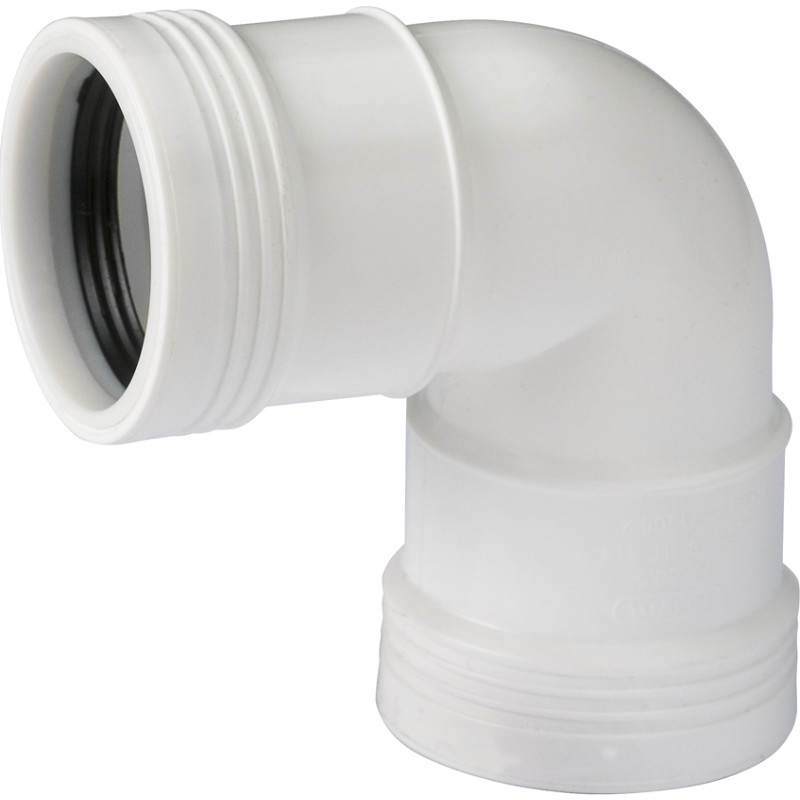 Wavin Wafix afløbsbøjning, 87,5°, Ø50 mm, plast, hvid