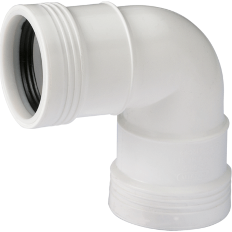 Wavin Wafix afløbsbøjning, 88,5°, Ø40 mm, plast, hvid