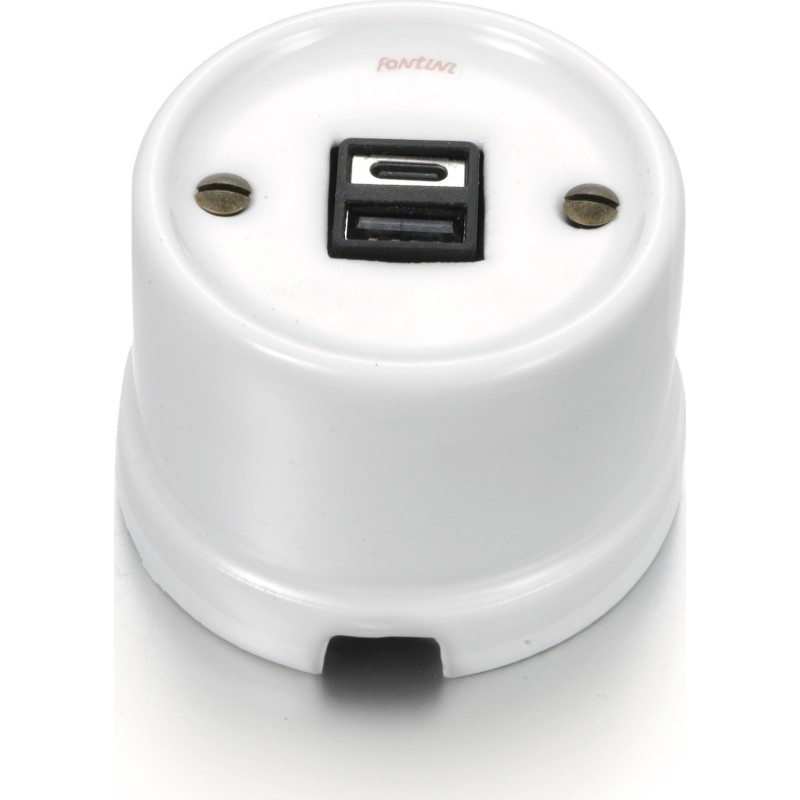 Fontini Garby porcelæn USB-lader, A+C, hvid