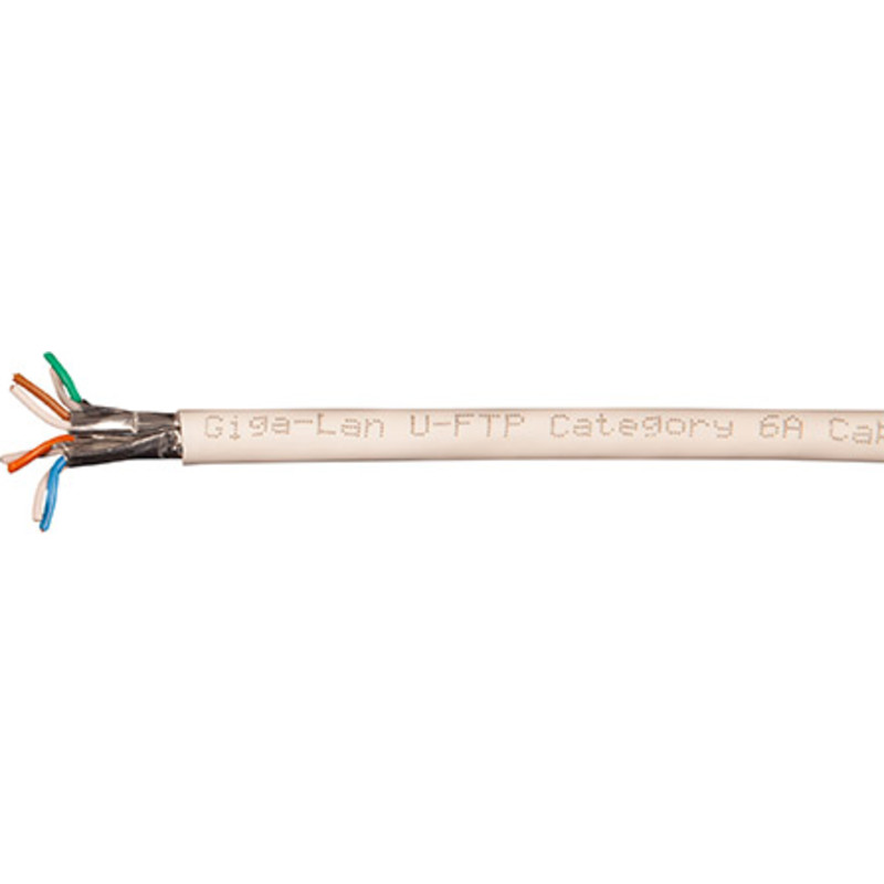 GIGA-LAN U/FTP 4X2XAWG23 - Datakabel, 500 m, KAT6a, 500 MHz, LSZH, Hvid, Dca, C - (500 meter)