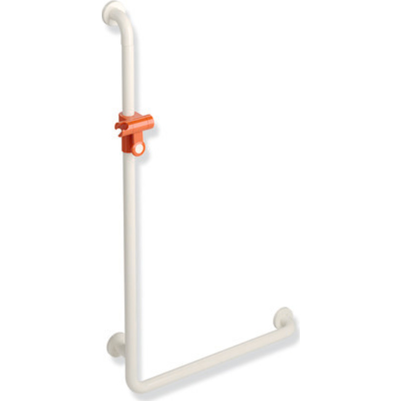 Hewi 801 L stödhandtag/duschstång, 60x110 cm, vit/orange