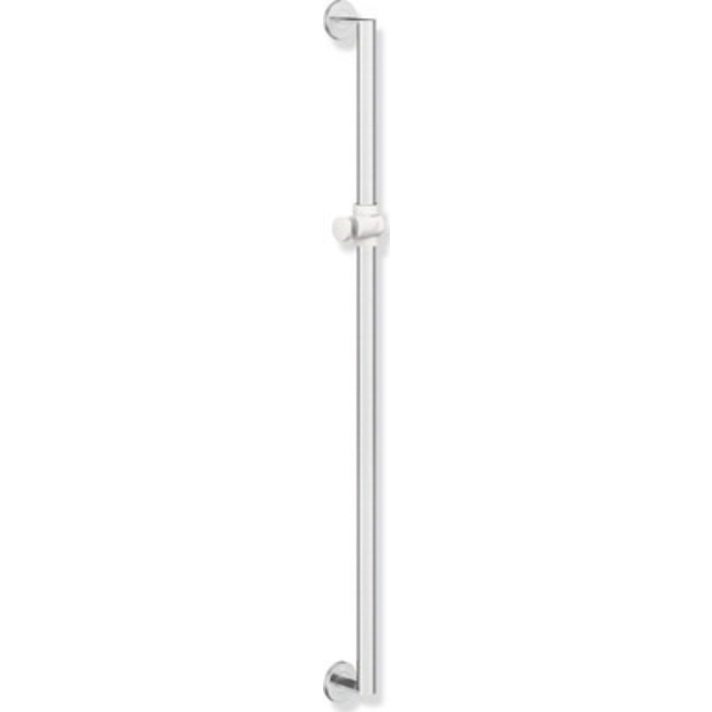 Hewi 900 støttegreb/brusestang, 110 cm, børstet stål/hvid