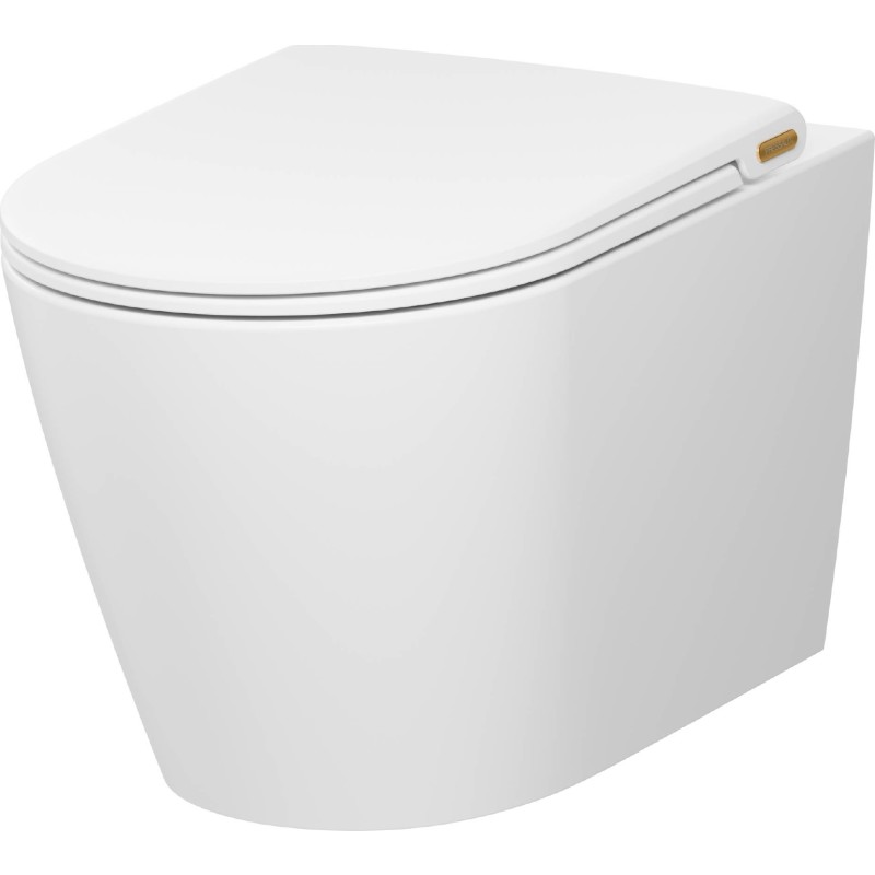 Pressalit Trend Style D2 væghængt toilet, uden skyllekant, hvid/mat hvid