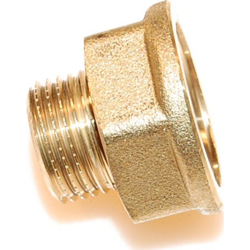 Messing spidsmuffe, 1/2" x 3/8"