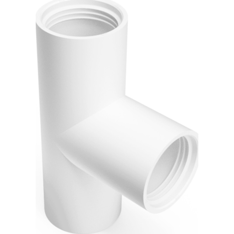 Purus T-rör, indstick, 90°, Ø40 mm, plast, vit