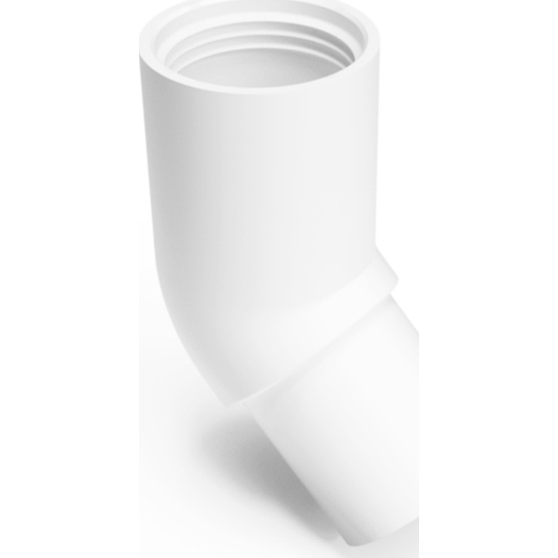 Purus afløbsbøjning, indstik, med spids, 45°, Ø40 mm, plast, hvid
