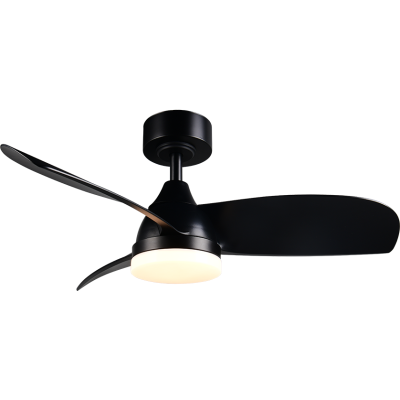 Trio Lighting Helsinki loftventilator med lys, sort