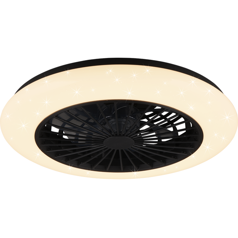 Trio Lighting Stralsund takfläkt med belysning, svart