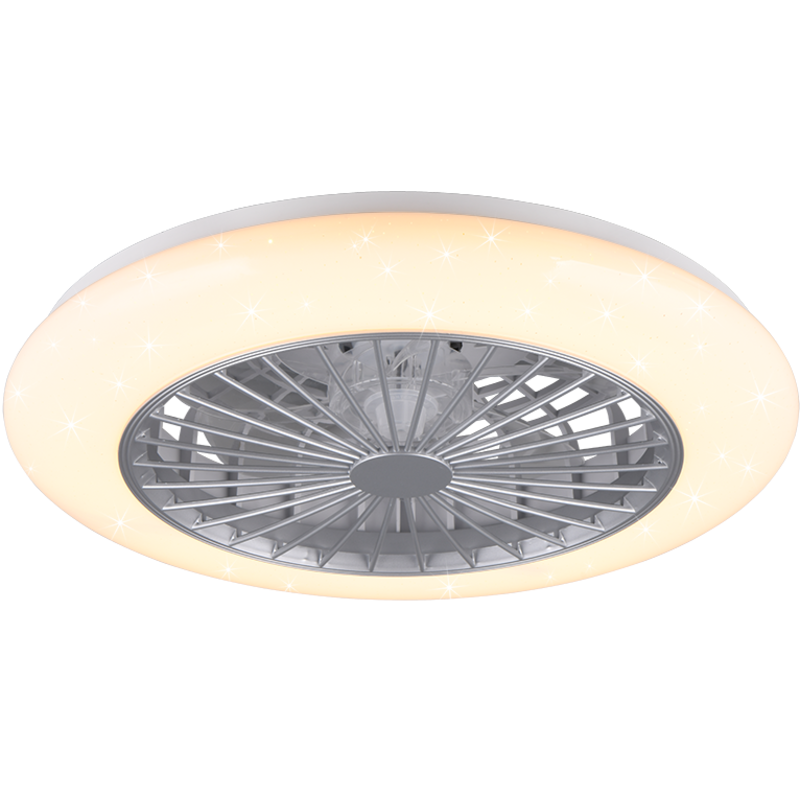 Trio Lighting Stralsund takfläkt med belysning, titan