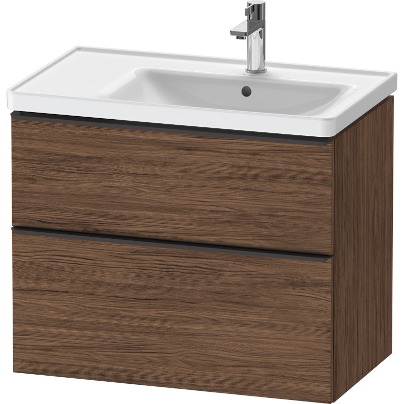 Duravit D-Neo tvättställsunderskåp, 78,4x45,2 cm, mörk valnöt/svart