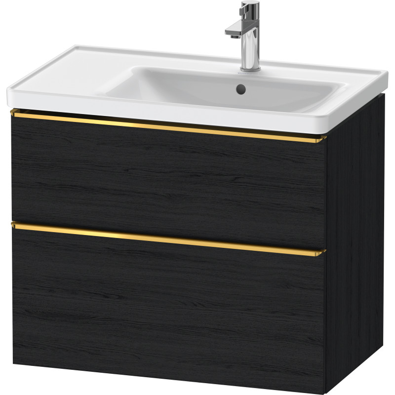 Duravit D-Neo tvättställsunderskåp, 78,4x45,2 cm, svart ek/guld