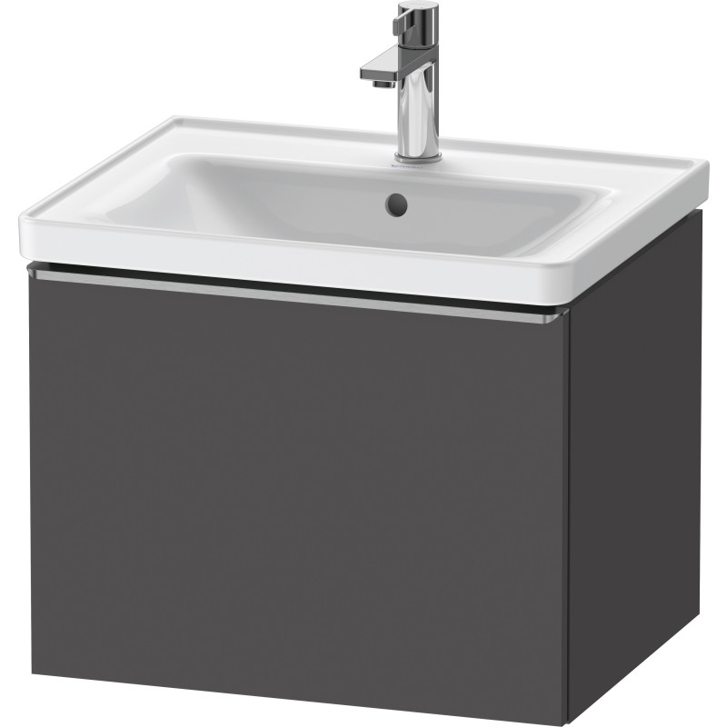 Duravit D-Neo tvättställsunderskåp, 58,4x45,2 cm, matt grafitgrå/stål