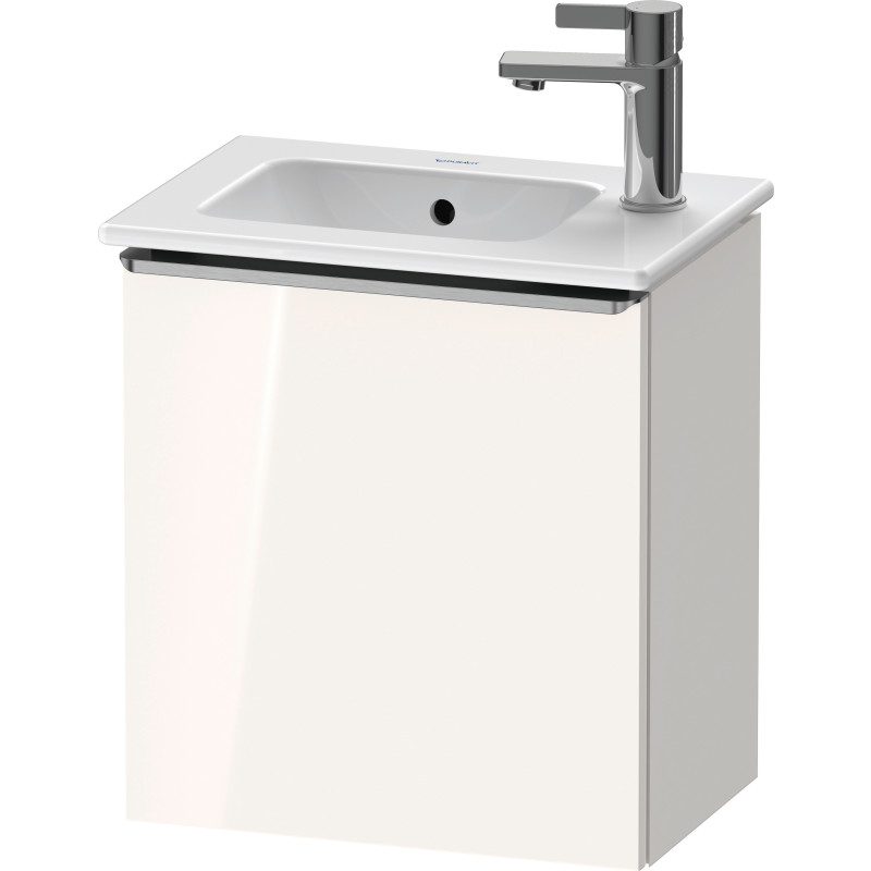 Duravit D-Neo tvättställsunderskåp, 41x27,4 cm, höger, högglans vit/stål