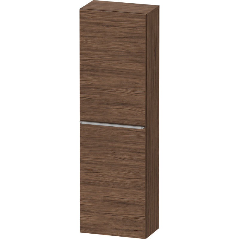 Duravit D-Neo högskåp, 40x132 cm, höger, mørk valnöt/stål