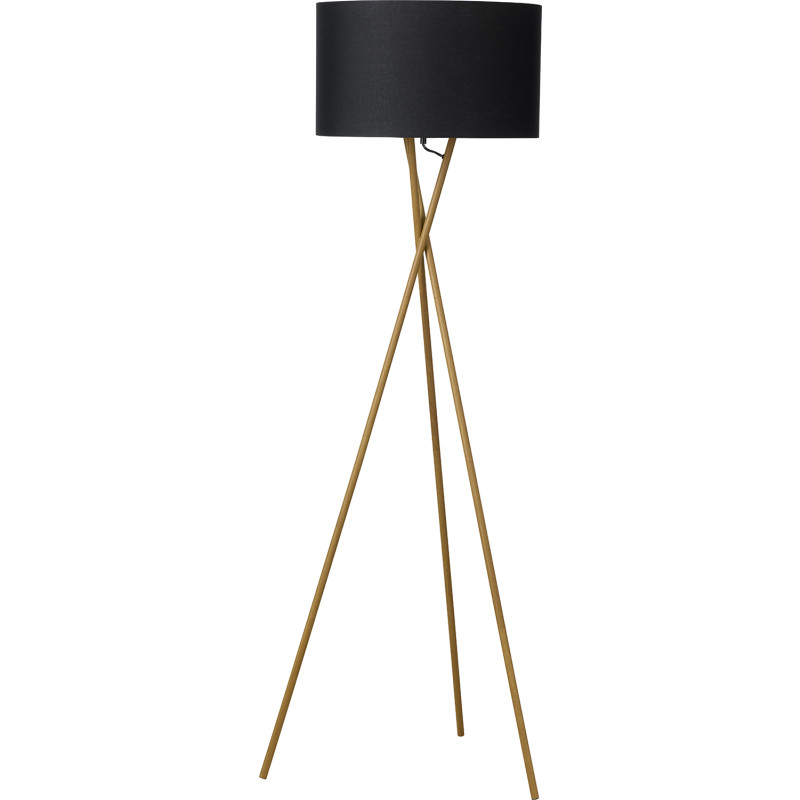 Nielsen Light Uptown golvlampa, tr&auml;ben och svarta sk&auml;rmar