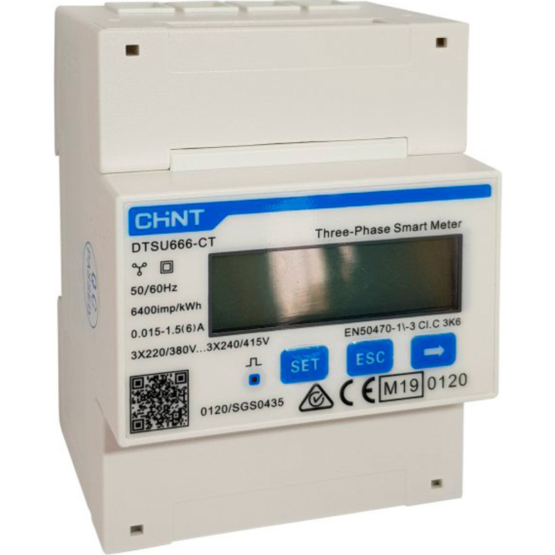 Chint G DTSU666-CT 3×230/400V 1.5(6)A RS485MID 319670 Vekselstrømsmåler digital MID-godkendelse: Ja 1 stk