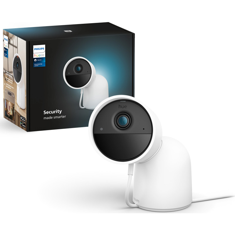Philips Hue Secure overvågningskamera med bordholder, hvid