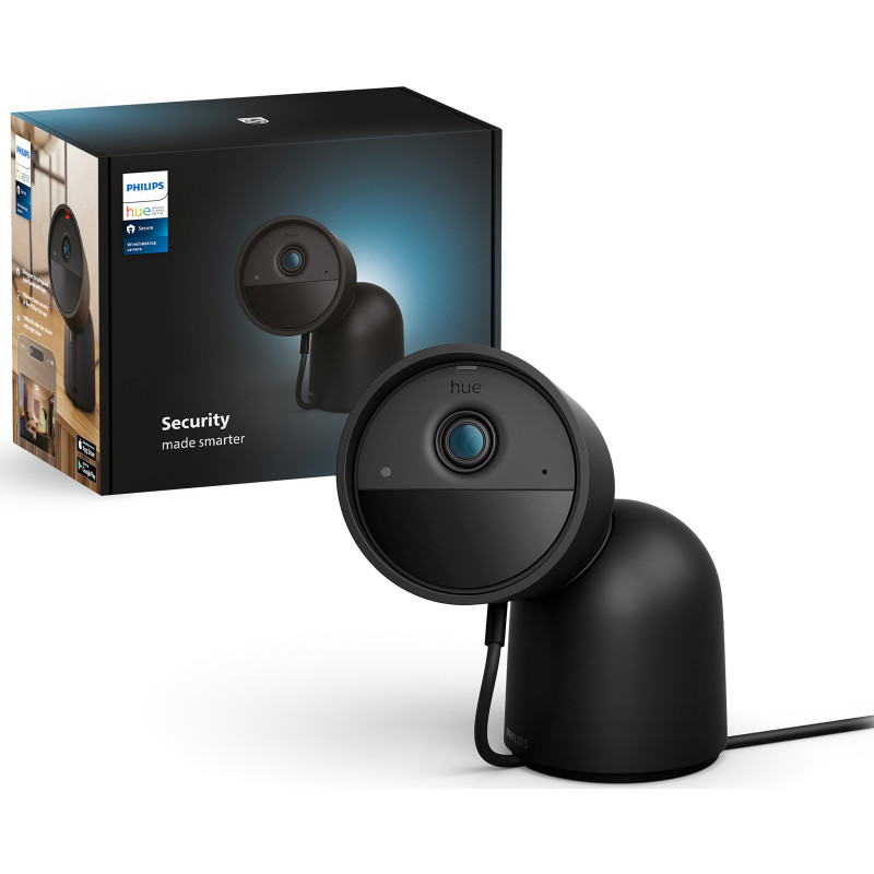 Philips Hue Secure overvågningskamera med bordholder, sort