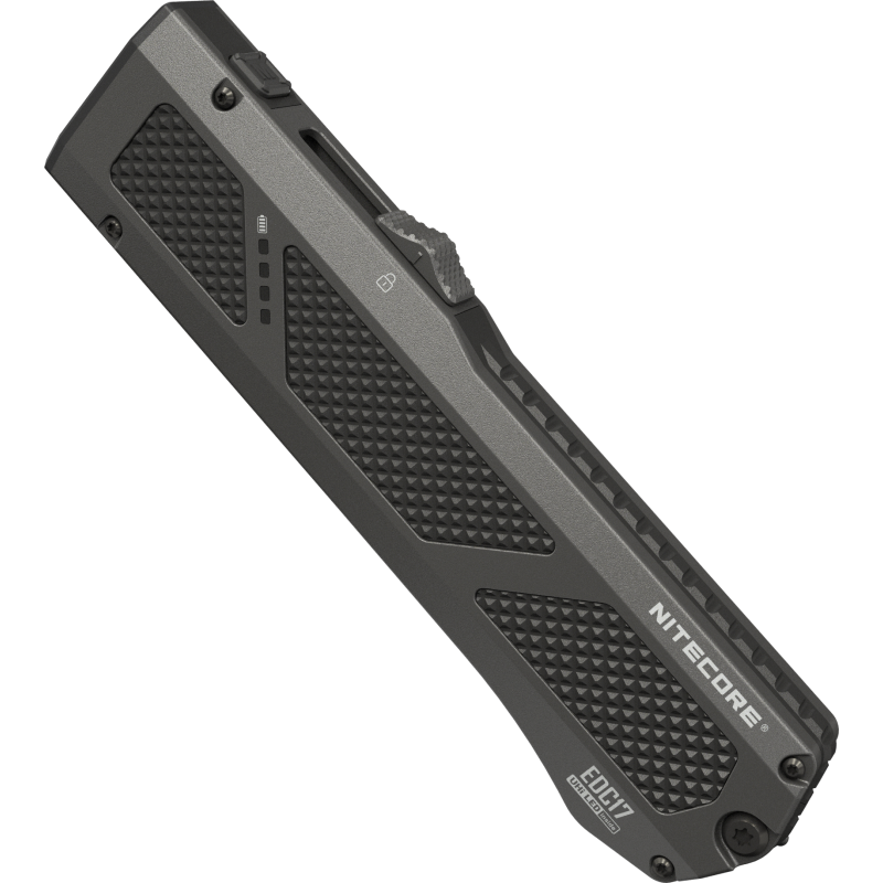 Nitecore EDC17 žibintuvėlis – 1 500 liumenų balta šviesa, UV ir žalias lazeris, įkraunamas per USB-C, nerūdijantis plienas, atsparus vandeniui (IPX7), kompaktiškas dizainas